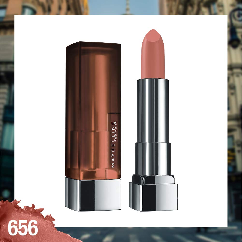 Maybelline New York Color Sensational Creamy Matte Lipstick, Matte Finish - 680 Mesmerizing Magenta, 3.9g with FREE Color Sensational Creamy Matte Lipstick, Matte Finish - 656 Clay Crush