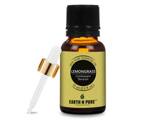 Earth N Pure Lemongrass Essential Oil | Steam Distilled | for Home Diffuser, Skin & Hair Care | 15 ML
