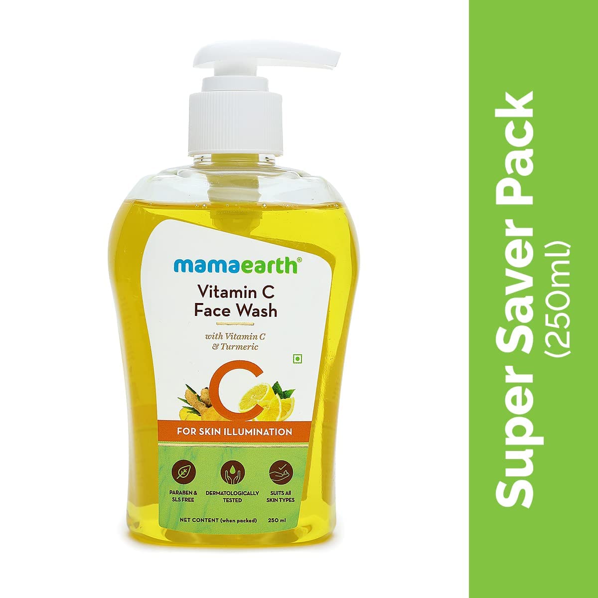 Mamaearth Vitamin C Face Wash for Women & Men 250ml- Toxin-Free & Oil-Free Face Wash for Acne-Prone, Dry & Oily Skin - Illuminates Skin