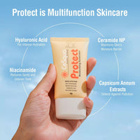 CeSqua Protect Hyaluronic Acid Sunscreen SPF 50+ PA++++ | UVA/ UVB & Blue Light Protection | Lightweight, Fast Absorbing, No White Cast | for Women & Men | for all skin types – Normal, Oily, Dry, Combination, Acne-Prone Skin, 50g