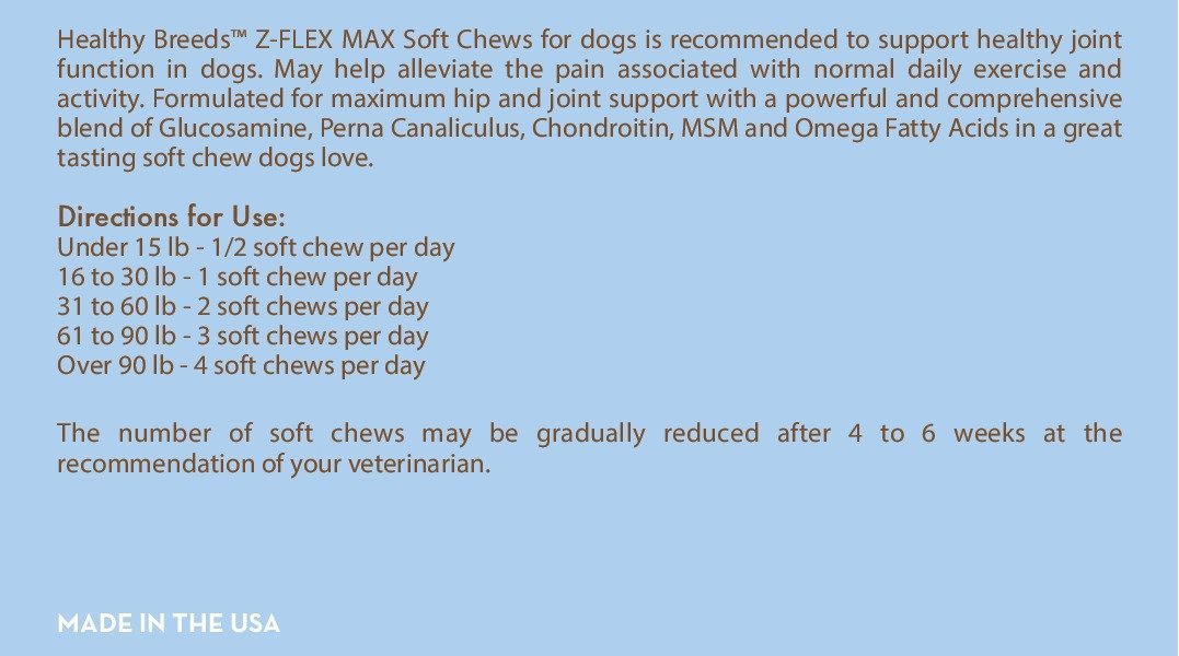 Healthy Breeds Welsh Springer Spaniel Z-Flex Max Hip and Joint Soft Chews 50 Count 50 Ct