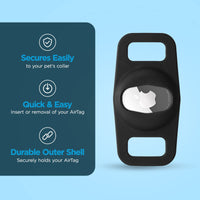 Case-Mate 2 Pack Airtag Dog Collar Holder - Water Resistant Airtag Holder Dog Tag - Lightweight Protective Airtag Case for Dog Collar - Pet Collar Airtag Loop - Compatible w/Cat/Dog Collars - Black Black - 2 Pack