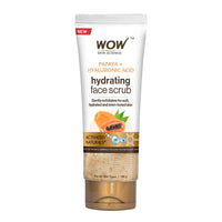 WOW Skin Science Papaya and Hyaluronic Acid Hydrating Face Scrub | Gently Exfoliates | Unclogs Pores | Removes Dead Skin Cells | Improves Skin Elasticity | Hydrates & Moisturize Skin| 100 gms