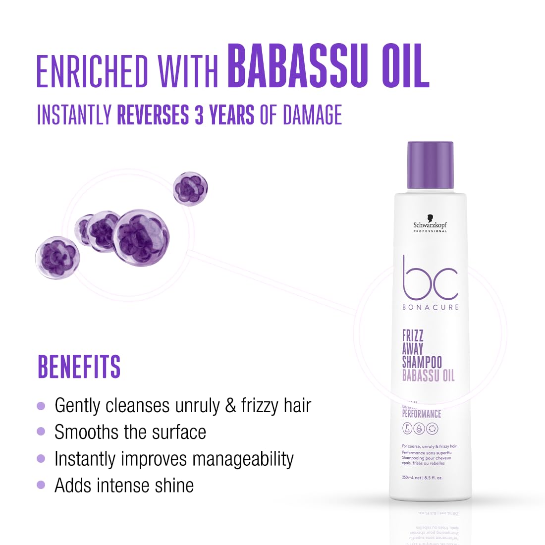 Schwarzkopf Professional Bonacure Frizz Away Treatment with Babassu Oil, 250 ml and Bonacure Frizz Away Shampoo, 200 ml