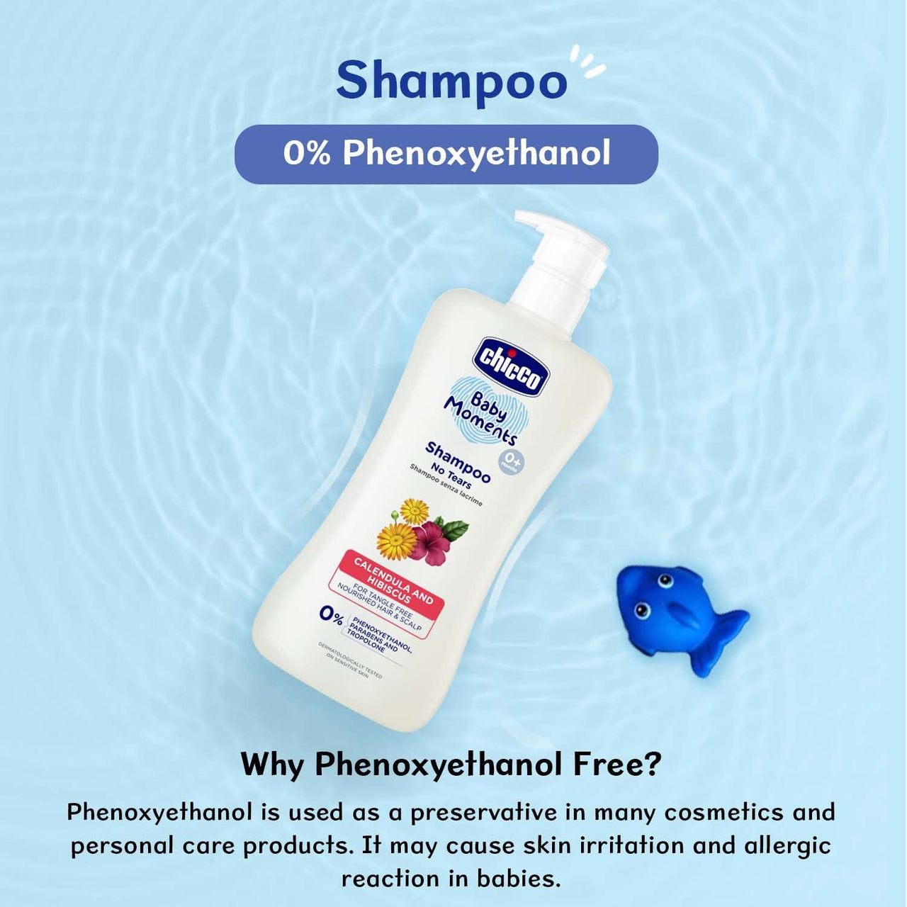 Chicco Baby Moments Shampoo for Babies with Calendula & Hibiscus, 100 ml| No Tears Formula|For Soft & Smooth Hair|Dermatologically Tested|Parabens & Phenoxyethanol Free (Pack of 2)