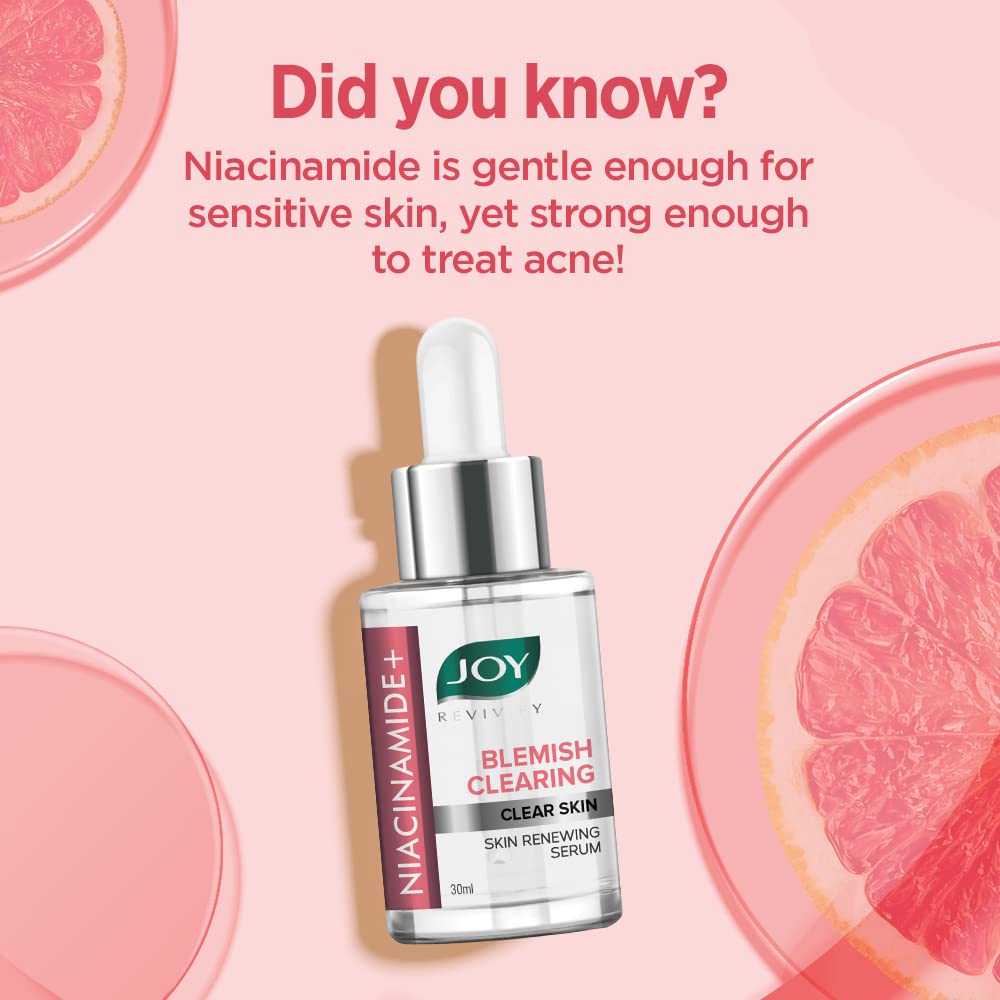 Joy Blemish Clearing Niacinamide Face Serum for Clear Skin | Skin Renewing Serum for Improving Skin Complexion | Suitable for Men & Women - And All Skin Types (30ml)