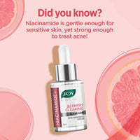 Joy Blemish Clearing Niacinamide Face Serum for Clear Skin | Skin Renewing Serum for Improving Skin Complexion | Suitable for Men & Women - And All Skin Types (30ml)