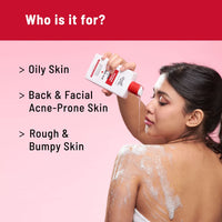 Chemist at Play 1% Salicylic Acid Body Wash 236ml + Loofah | Paraben & SLS Free | Gentle Exfoliating Shower Gel | Prevents Body Acne, Bumpy Skin & Deep Cleanses Skin | For Men & Women