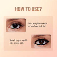 Swiss Beauty You & Eye Power Black Kajal | Waterproof & Smudge-Proof | 24 Hour Stay | Matte Finish Black Kajal | 0.30gm