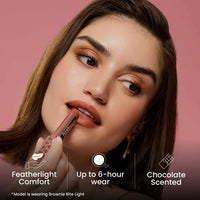 Typsy Beauty Cocoa Peptide Velvet Matte Lipstick | 8hr Wear, Soft Blur Finish, Lightweight Texture, Hydrating Nude Lipstick| Brownie Bite Light 01 | Cocoa Peptides | Vegan & Paraben-Free 3.5g