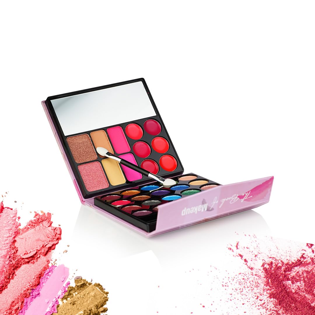 Hilary Rhoda The Book of Makeup | 20 Eyeshadows | 2 Highlighters | 2 Blushes | 2 Contours | 6 Cream Lip Glosses | Dual Ended Brush | Long Lasting | Blends Easily- 23.4g (Shade 2)