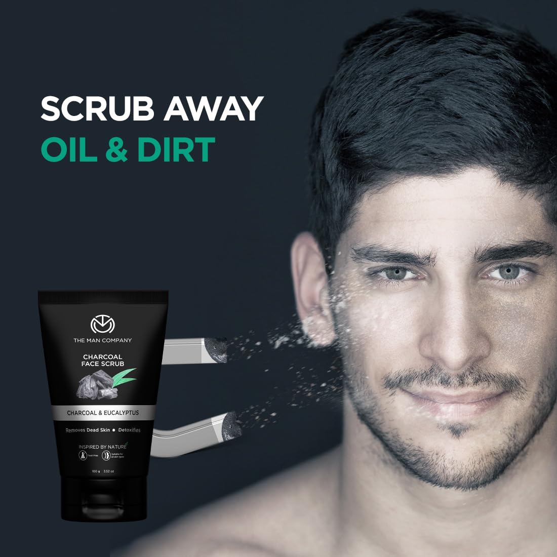 The Man Company Face Cleanser Kit (Charcoal Peel Off+ Charcoal face wash + Charcoal Scrub) - Pack of 3