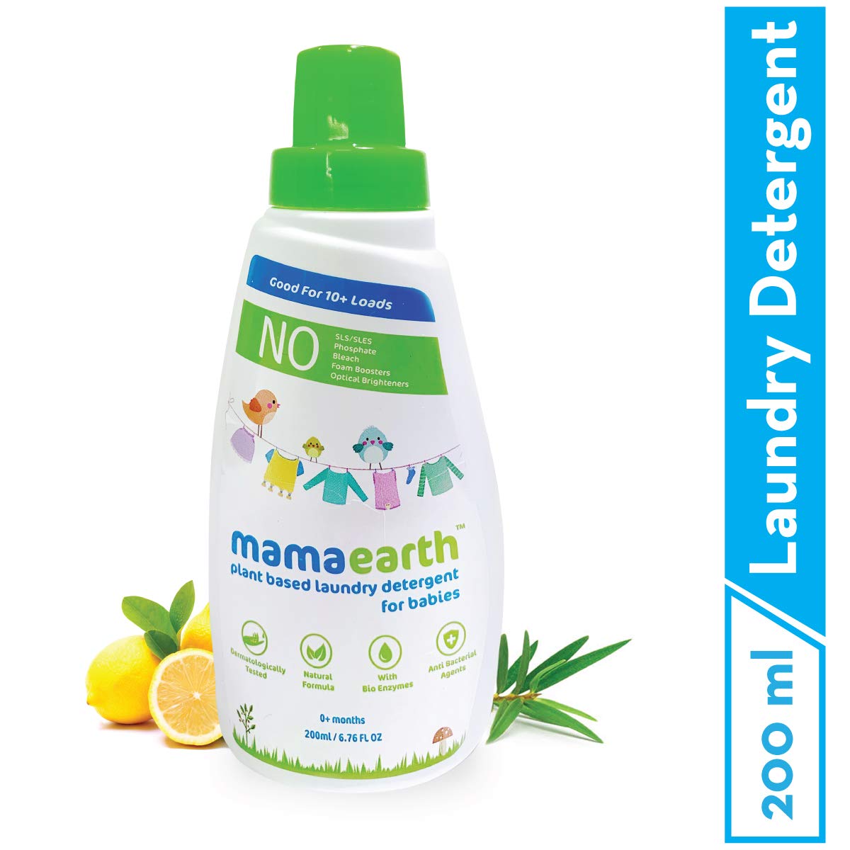 Mamaearth dusting Powder with Organic Oatmeal & Arrowroot Powder 150g & Mamaearth's Plant Based Baby Laundry Liquid Detergent, with Bio-Enzymes and Neem Extracts, 200ml