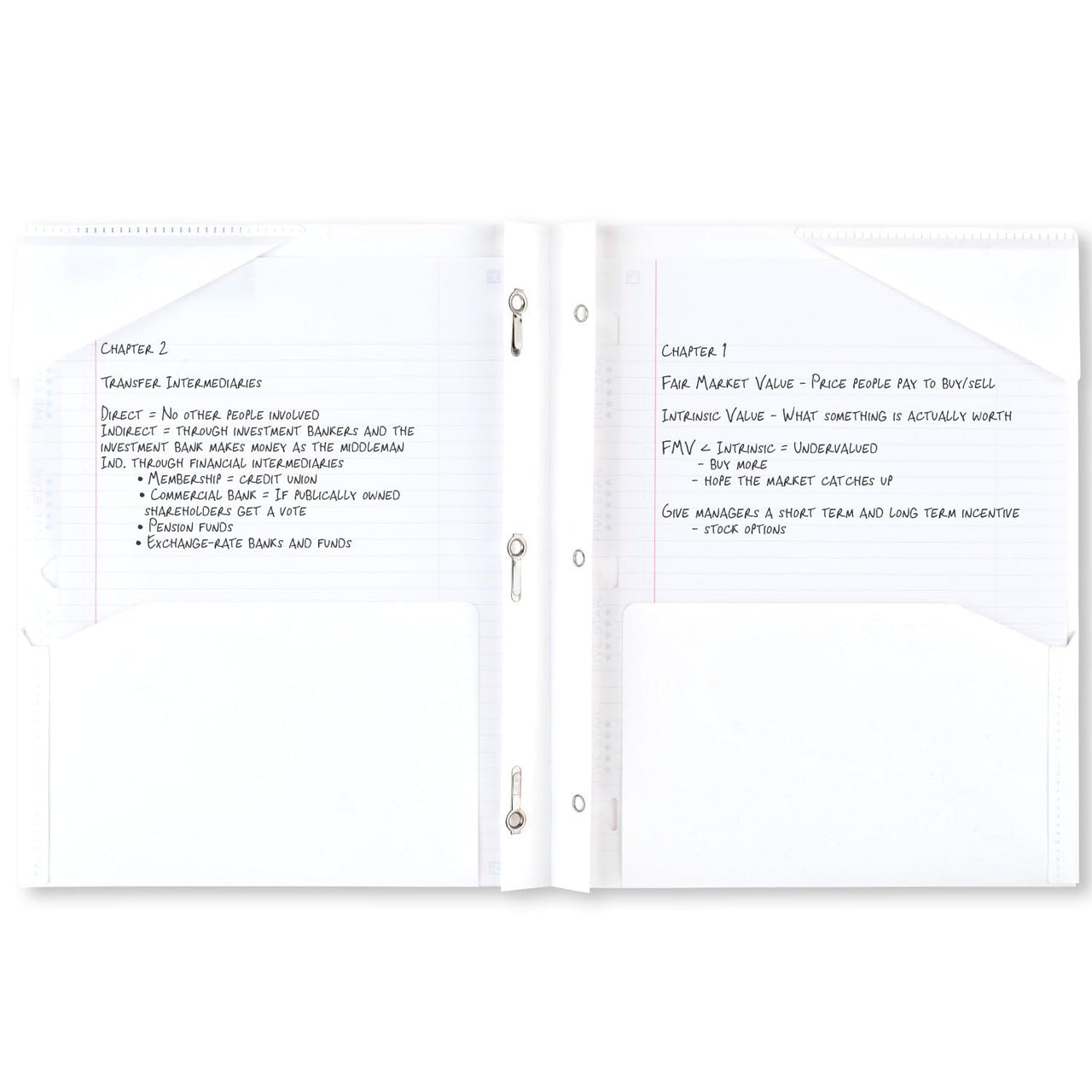 Five Star 2 Pocket Folder, Stay-Put Folder, Plastic Colored Folders with Pockets & Prong Fasteners for 3-Ring Binders, Great for Home School Supplies & Home Office, 11-5/8" x 9-5/16”, White (72494)