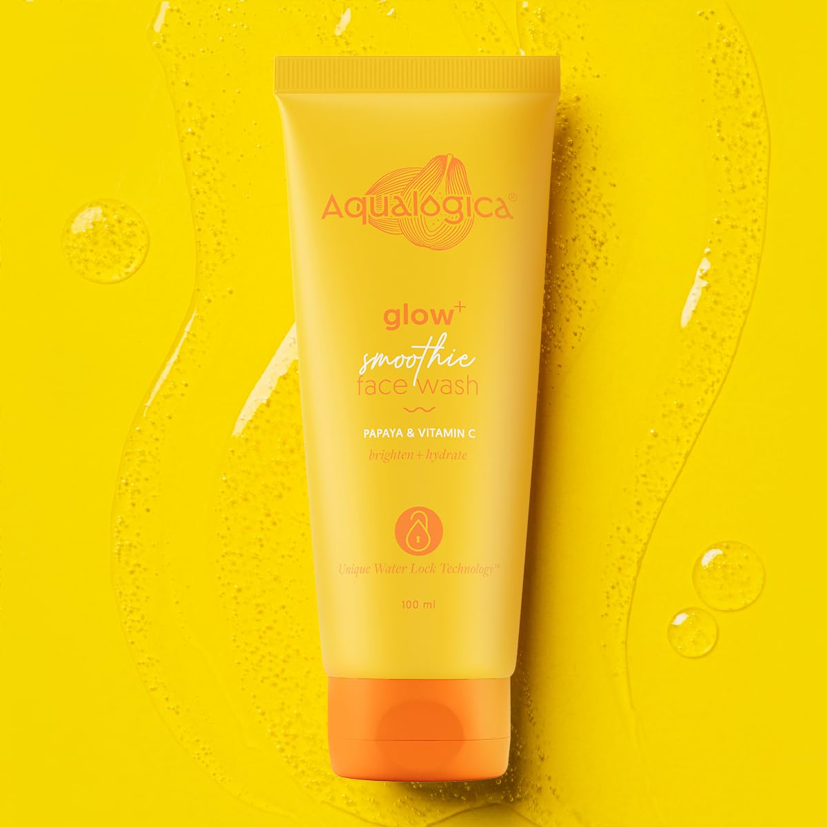 Aqualogica Glow+ Smoothie Face Wash with Vitamin C, Hyaluronic Acid & Papaya for Tan Removal -For Men & Women | Glowing, Oily, Dry & Sensitive Skin -100ml | Pack of 2