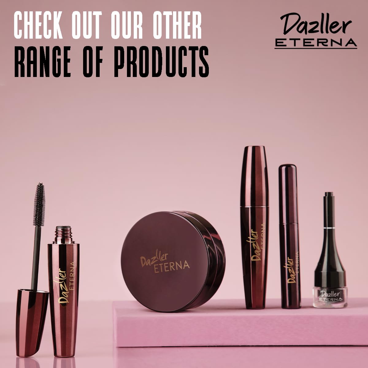 Dazller Eterna Eye Sensation Gel Eyeliner|Water-proof|Smudge-proof|Infused Herbal Extracts - Chamomile & Calendula|Flat Brush|Deep Matte Black|3g