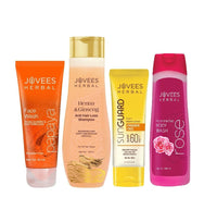 Jovees Herbal Papaya Face wash (120ml) + Henna & Ginseng Anti Hair Loss Shampoo (300ml) + Sun Guard lotion SPF 60 PA+++ (100ml) + Rose Body Wash (300ml) Set Of 4