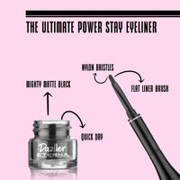Dazller Eterna Eye Sensation Gel Eyeliner|Water-proof|Smudge-proof|Infused Herbal Extracts - Chamomile & Calendula|Flat Brush|Deep Matte Black|3g