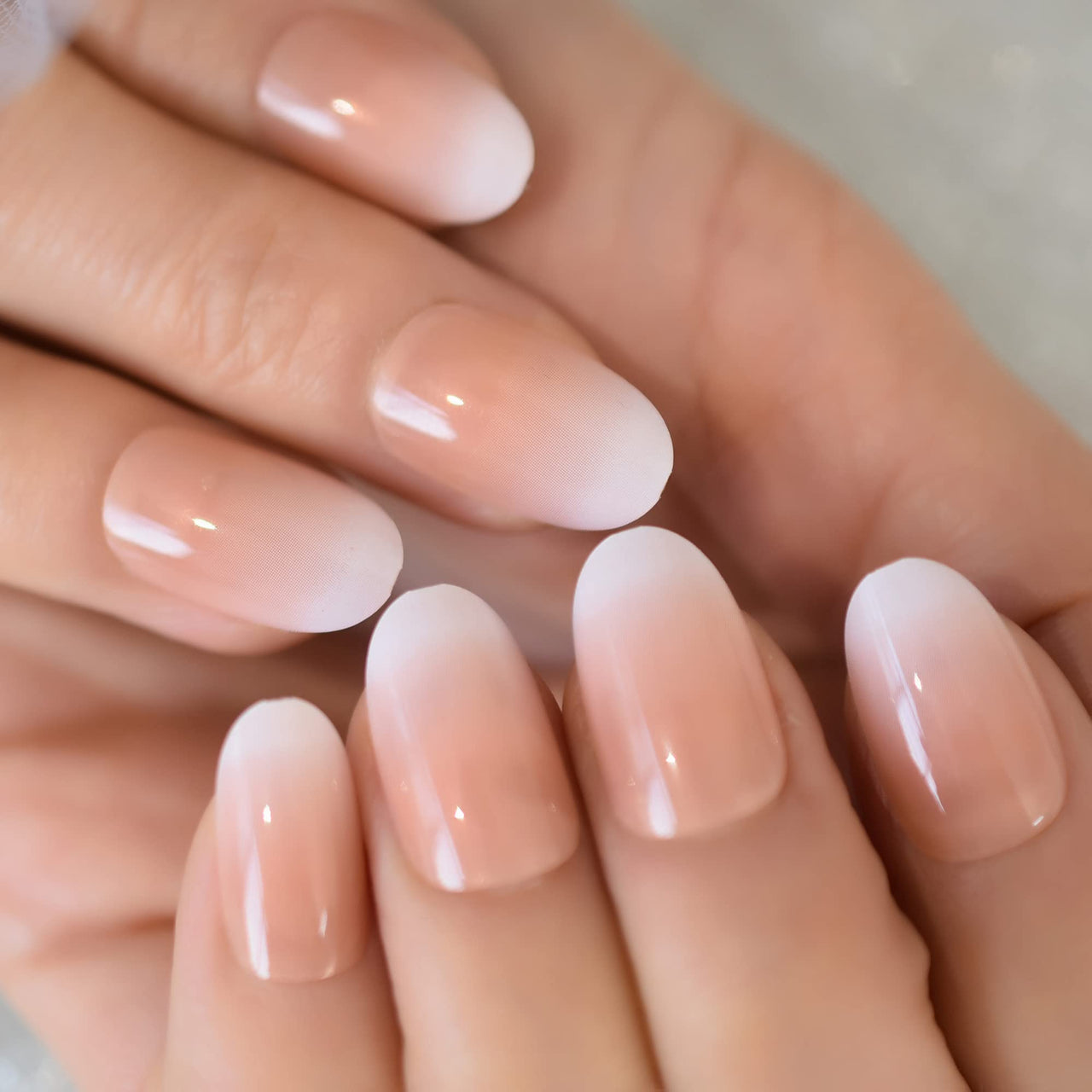 Gush Beauty Press On Nails | Reusable Nail Extensions | Artificial Fake Nails Set | For women (Sugar - Short Round)