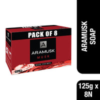 Aramusk Musk Soap, 125g(Pack of 8) & Aramusk Force Soap, 125g(Pack of 8)