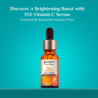 Pilgrim 15% Vitamin C Face Serum For Glowing Skin 20ml | Serum with Vit C, Ferulic acid, and Vit E | Reduces Dark Spots & Evens Skin Tone | Fragrance Free | For Men and Women | For All Skin Types