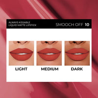 SOKU Always Kissable Long-Lasting Matte Liquid Lipsticks for Women Waterproof, Smudge-Proof | Lightweight Vegan Formula with Vitamin E | Smooth Application, Rich Colour (Smooch Off-10) - 4.5 ml
