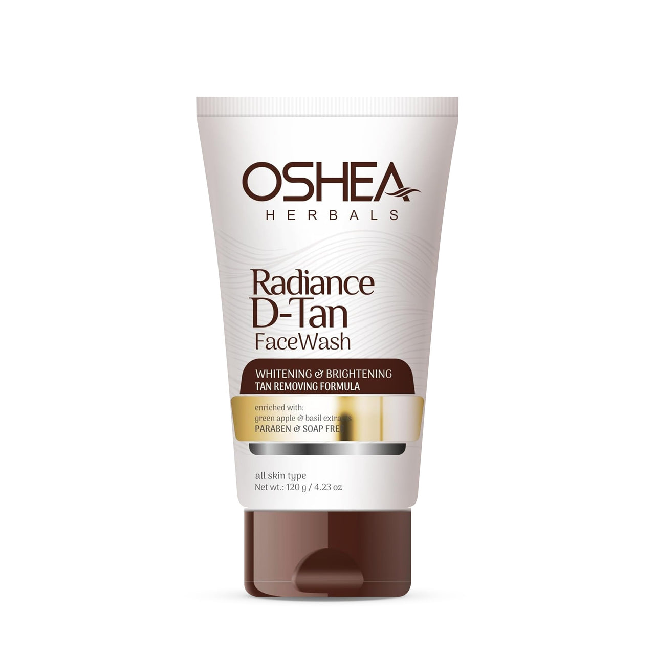 Oshea Herbals Radiance DTan Facewash for All Skin Types | Tan Removal Formula with Whitening & Brightening | Enriched with Green Apple & Basil Extract | Paraben &Soap Free 120g