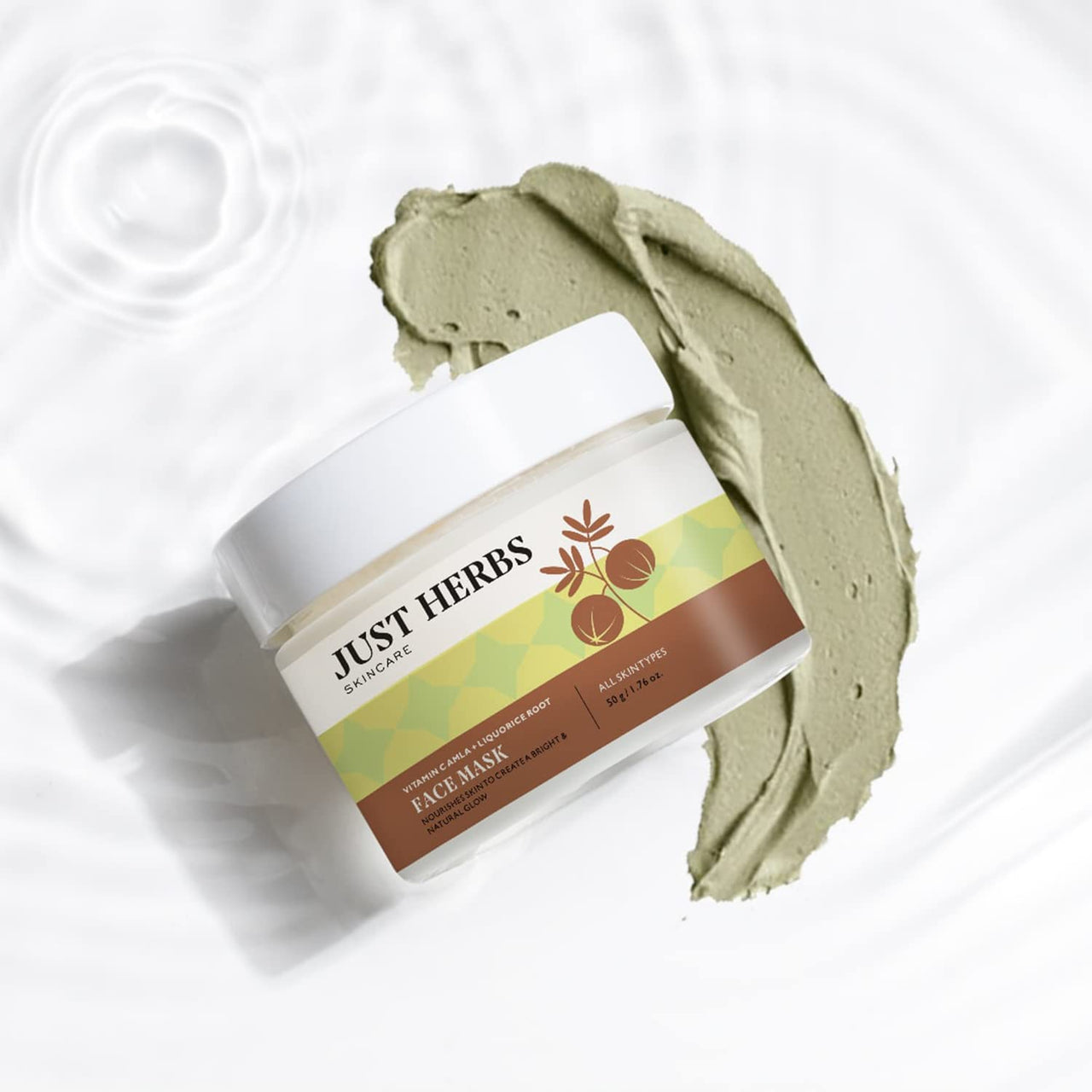 Just Herbs 8 In 1 Root Nourishing Amla Neem Hair Fall Control Shampoo 200 Ml & Just Herbs Ayurvedic Vitamin C Face Pack & Mask- 50 gm