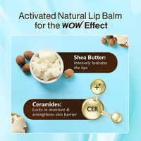 WOW Skin Science Shea Butter Nourishing Lip Balm with Ceramides – Hydrating Lip Balm for Dry, Chapped Lips | Strengthens Lip Skin Barrier | SPF 30 | 4g