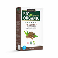 INDUS VALLEY 100% Organic Reetha Powder | Sapindus mukorossi For Hair & Scalp Treatment - (100g)