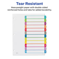 Avery 12 Tab Dividers for 3 Ring Binders, Customizable Table of Contents, Multicolor Tabs, 1 Set (11843) 1 pack