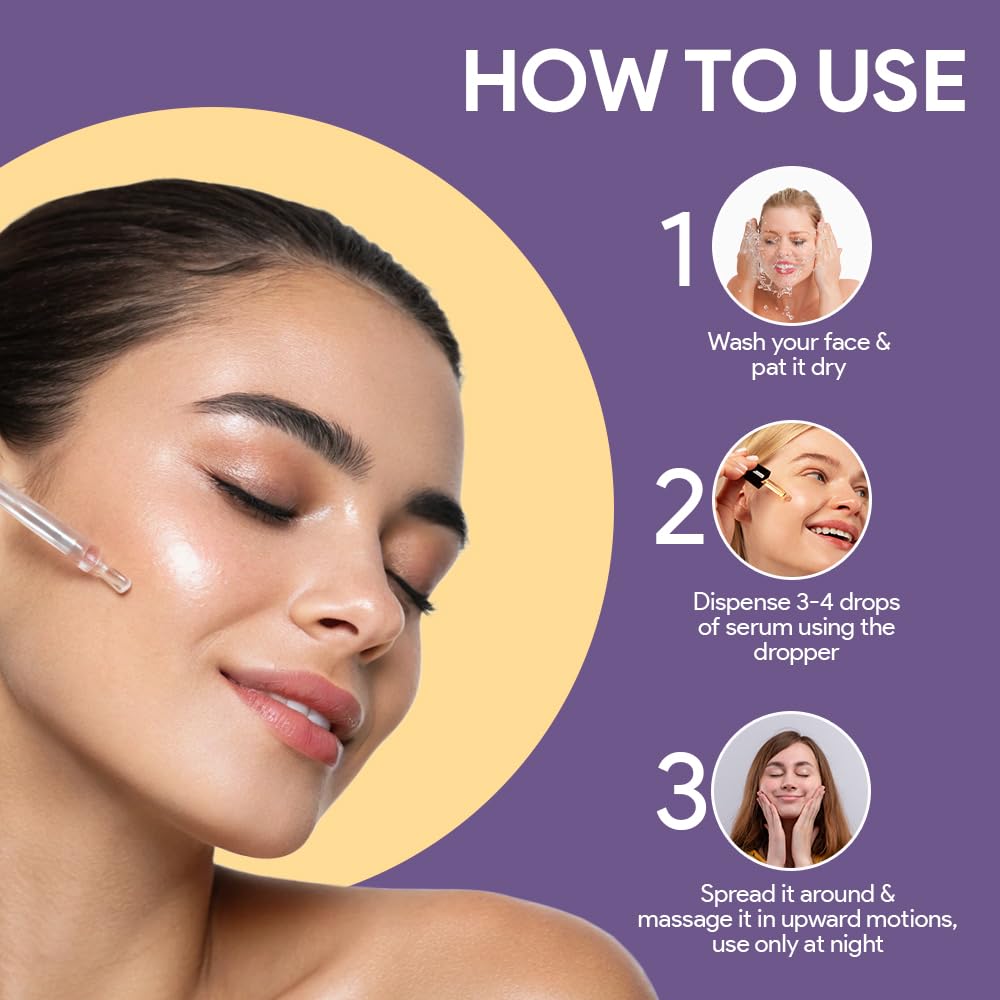 Vamp Beauty Anti-Aging Retinol Face Serum with Bakuchi Extract | Targets Wrinkles & Dark Spot | Improves Skin Firmness and Texture | For All Skin Types | 30ml