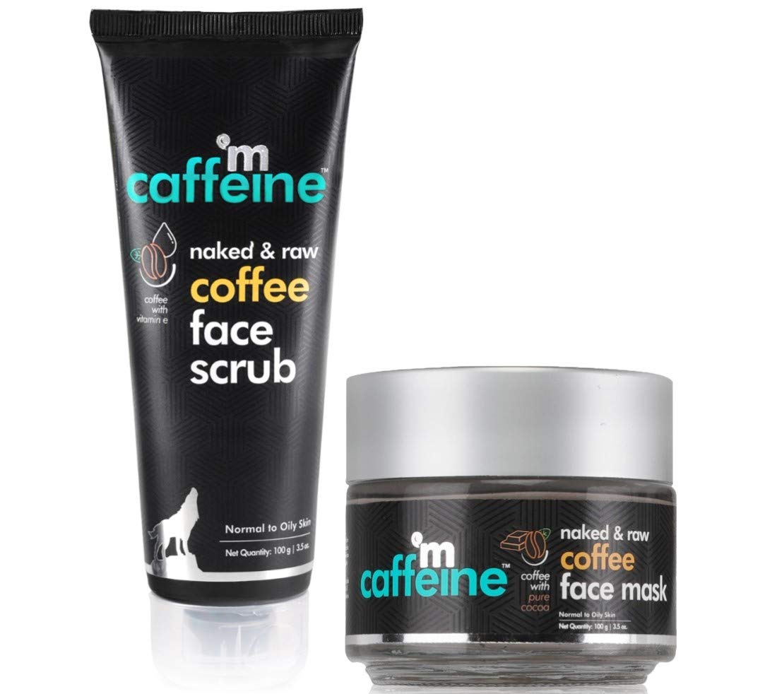 mCaffeine Tan Removal Kit with Face Scrub & Face Mask | Sunday Routine For Face Clean - Up | For Men & Women | Combo for All Skin Types | Pack of 2