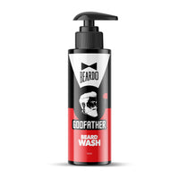 Beardo Godfather Beard Wash for men, 100ml | Aromatic, Woody Scent | Purifying & Hydrating Beard and Skin Cleaner with Avocado Oil, Argan Oil | Beard Shampoo for Clean & Healthy Beard