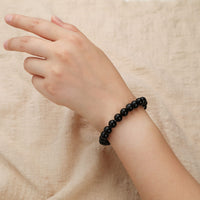 Crystal Vibe 8mm Black Obsidian Bracelet - Elastic Adjustable Crystal Bracelet for Spiritual Healing, Positive Energy – Black Bead Bracelet for men women