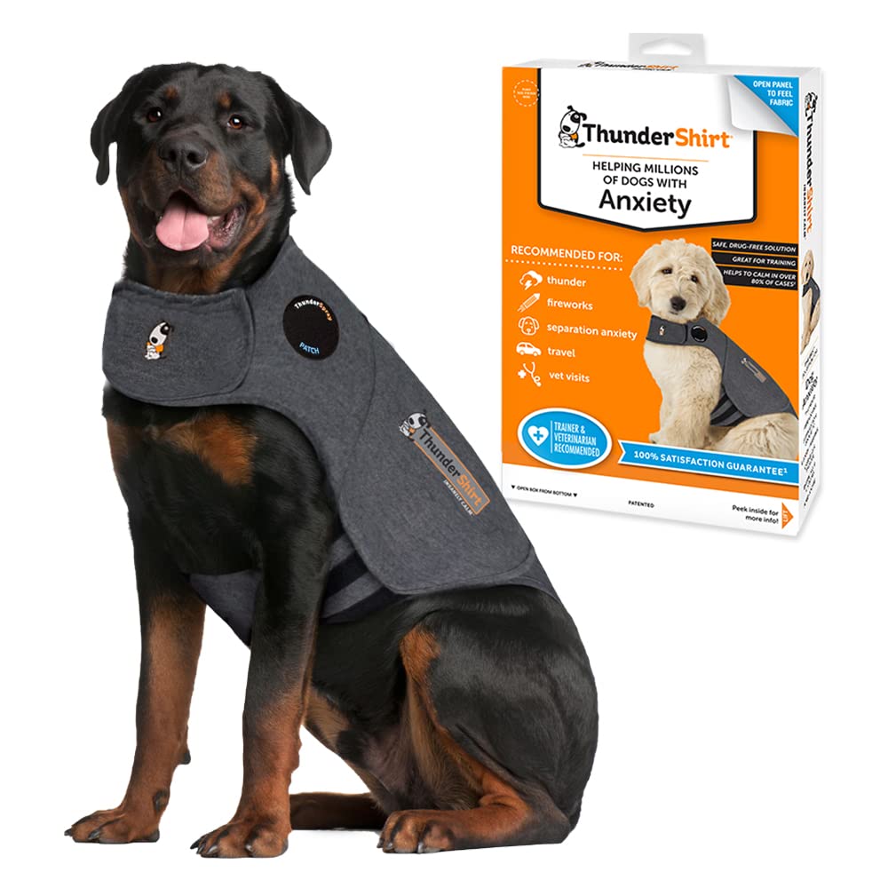 ThunderShirt for Dogs, XX Large, Heather Gray Classic - Dog Anxiety Vest Heather Grey XXL