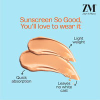 ZM Vitamin C UV Expert Tinted Sunscreen SPF 40, PA +++ For Bright & Glowing Skin | For Dull Skin | Non-Greasy, Quick-Absorbing | UVA UVB Sun Protection | Sunscreen For Women & Men, 50 gm