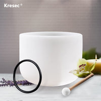 Kresec 8 Inch 440Hz Perfect Pitch Crystal Singing Bowl C Note (±10 cents) Root Chakra with O-ring and Mallet for Meditation, Yoga, Spiritual and Body Healing and Energy Cleansing C Note Root Chakra