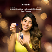 Blue Nectar 24k Gold Serum for Glowing Skin | Natural Kumkumadi Oil Serum for Face Infused with 24K Gold | Ayurvedic Face Serum for Skin Brightening and Skin Firming (24 Herbs, 10ml)