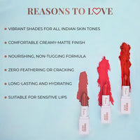Just Herbs Ayurvedic Creamy Matte Lipstick For Moisturized Lips - Parabens & Chemical Free 01 Pink (Half - Size) 1.8gm