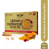 WOW Skin Science Ubtan Radiance Facial Kit for Glowing Skin|Helps Remove Tan and Gives Radiant Skin | 6 Easy Steps | Suitable for All Skin Types | Free Rose Water | Pack of 7