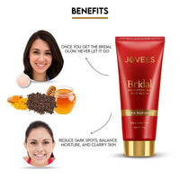Jovees Herbal Bridal Brightening Face Scrub With Turmeric, Honey & Pearl Millet Flour | Gently Remove Dead Skin | For Ultra Radiance | For All Skin Types 100G