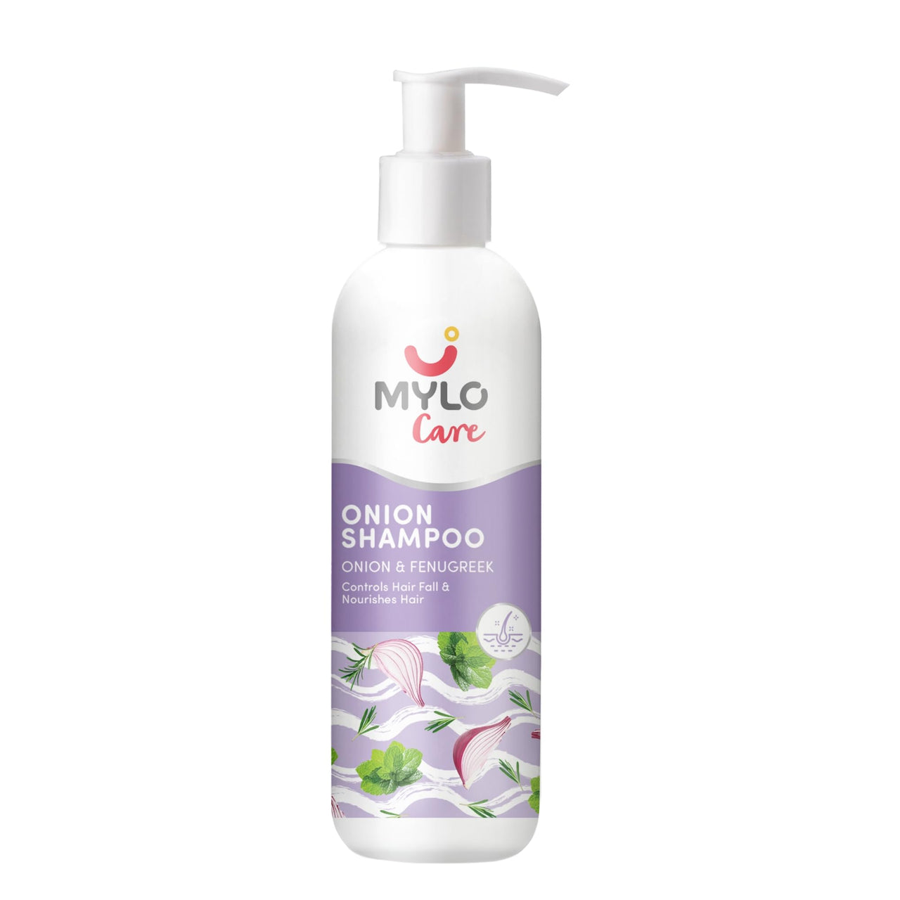 Mylo Care Anti Hair Fall Shampoo 200ml| Contains Onion Oil, Bhringraj and Plant Keratin for Hair Fall Control and Frizz Free Hair|No Silicones|No Parabens