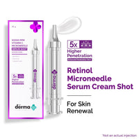 The Derma Co. 3000 PPM Retinol Microneedle Face Serum Shot with Squalane, Panthenol & Hyaluronic Acid | For Skin Renewal | 5x Higher Penetration | Enhances Collagen Production | Anti-Ageing | Reduces Wrinkle & FineLines | 10 g