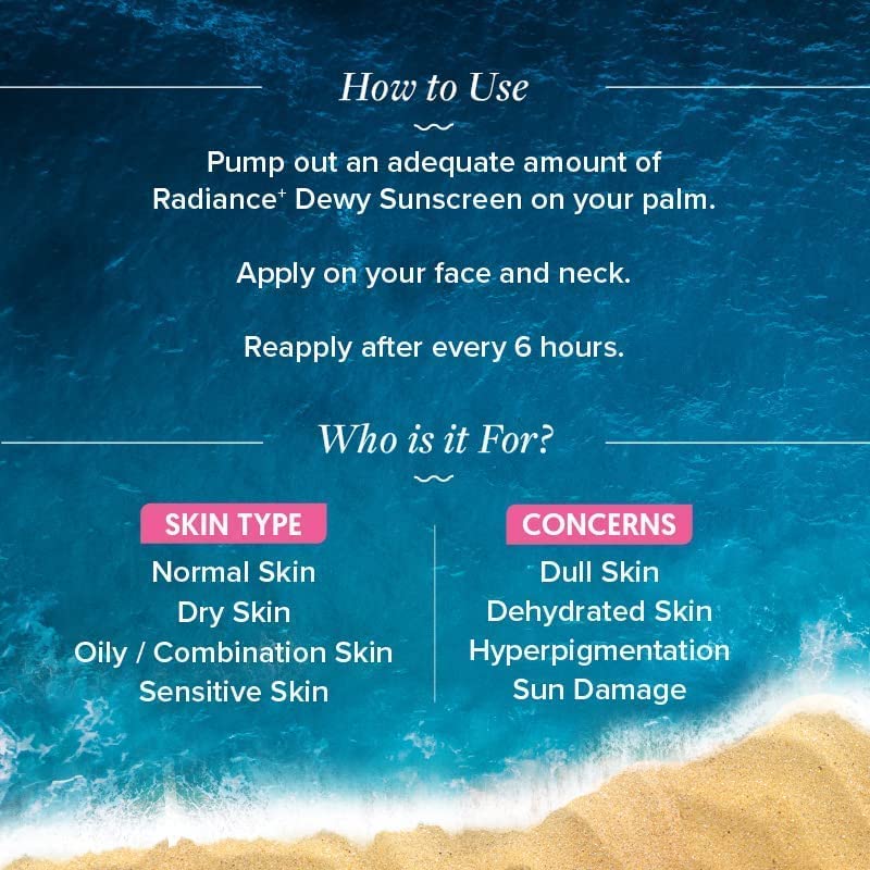 Aqualogica Radiance+ Dewy Sunscreen SPF 50+ PA+++ | Lightweight texture for oily, combination, acne prone skin | Broad spectrum protection | No white cast, Non greasy | For Men & Women | 50g x 2