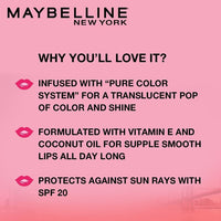 Maybelline New York Baby Lips Loves Color Lip Balm Sun Protection with SPF 20, Long-Lasting Hydration Formula for 16 Hours, Lip Balm Features Unique Lip Renew Formula - Pink Lolita|4gm (Pack of 2)