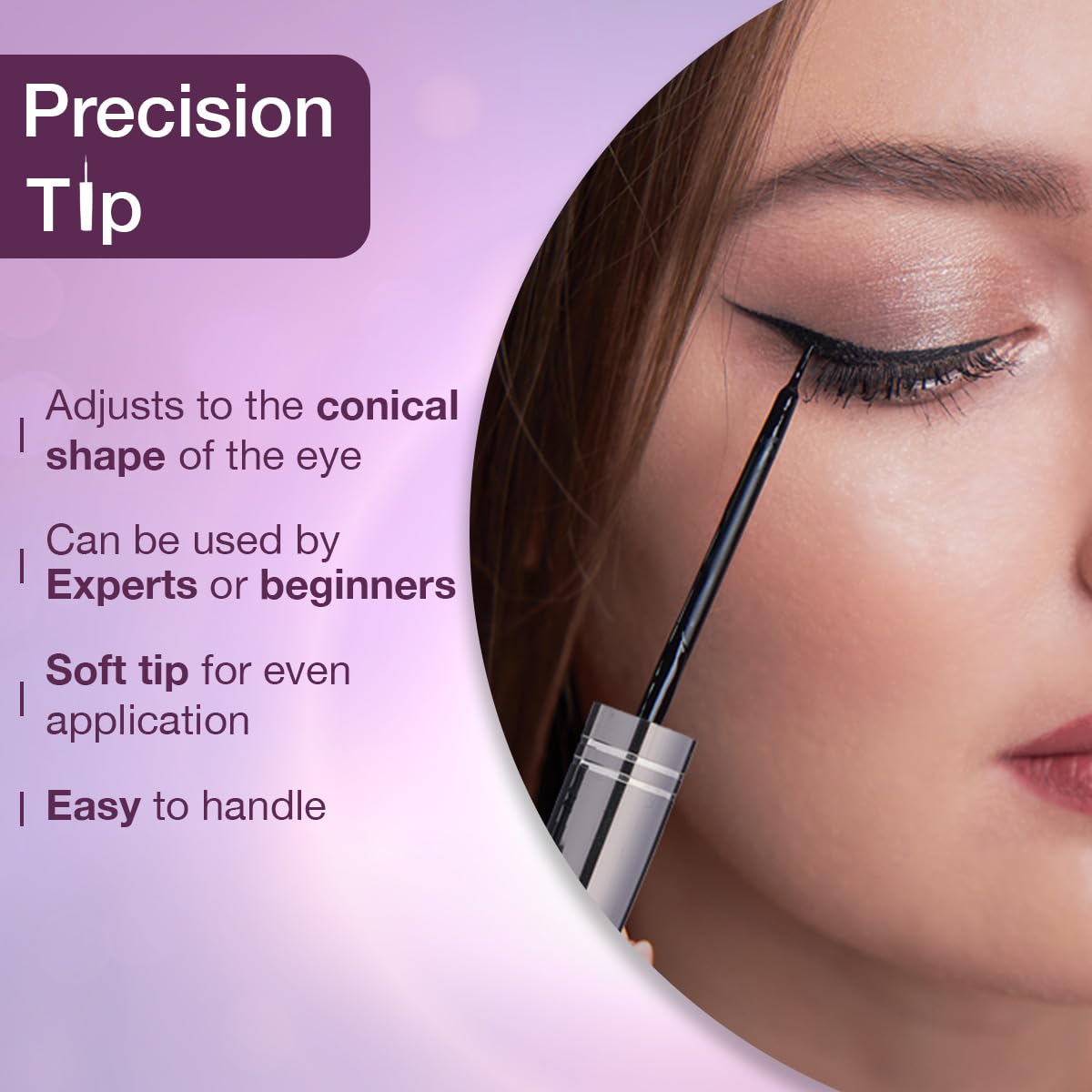 Hilary Rhoda Hi-Tech Eyeliner | Water-Proof & Smudge-Proof | Precision Tip for Women | Long-Lasting Formula | Intense Matte Finish | Quick-Drying Liquid | 5.5 ml