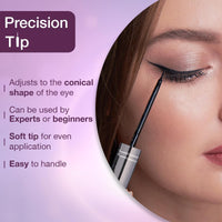 Hilary Rhoda Hi-Tech Eyeliner | Water-Proof & Smudge-Proof | Precision Tip for Women | Long-Lasting Formula | Intense Matte Finish | Quick-Drying Liquid | 5.5 ml