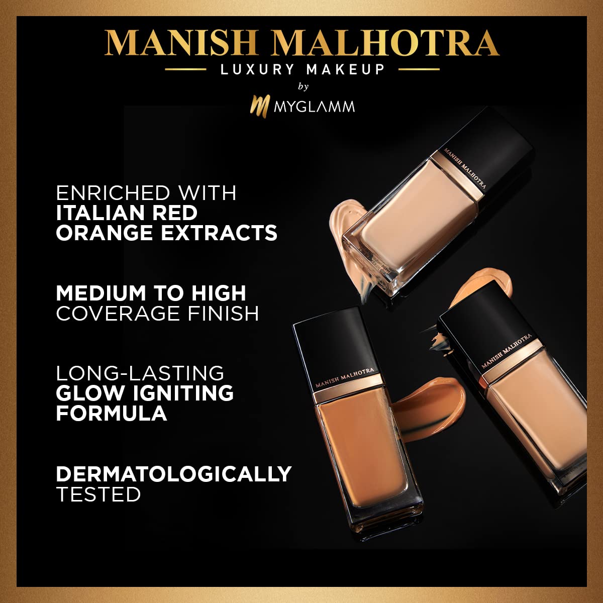 MyGlamm Manish Malhotra Beauty Skin Awakening Foundation Cream Form- Neutral Beige - 34gm | For Medium Skin | With Vitamin C, Long Lasting, Medium to High Coverage