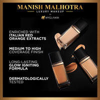 MyGlamm Manish Malhotra Beauty Skin Awakening Foundation Cream Form- Neutral Beige - 34gm | For Medium Skin | With Vitamin C, Long Lasting, Medium to High Coverage